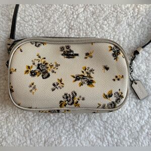 Coach Floral Crossbody Bag with Prairie Print in chalk with gunmetal hardware